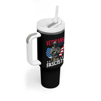 Veterans Against Fascists Tumbler With Handle Patriotic Soldier Vintage American Flag - Wonder Print Shop