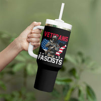 Veterans Against Fascists Tumbler With Handle Patriotic Soldier Vintage American Flag - Wonder Print Shop
