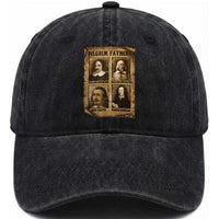 Thanksgiving Pilgrim Fathers Washed Cotton Baseball Cap Plymouth Colony Massachusetts History