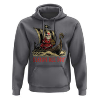 Funny Christmas Santa Viking Hoodie Sleigh All Day Xmas Pagan Norse Longship