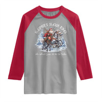 Funny Christmas Santa Viking Raglan Shirt Sleipnir's Sleigh Rides Oh What Fun It Is To Ride - Wonder Print Shop