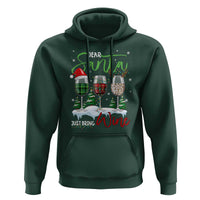 Funny Christmas Wine Hoodie Dear Santa Just Bring Wine Winter Holiday