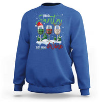 Funny Christmas Wine Sweatshirt Dear Santa Just Bring Wine Winter Holiday - Wonder Print Shop