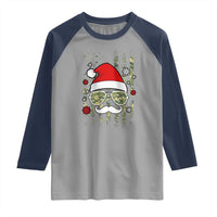 Funny Christmas Veteran Raglan Shirt Santa Hat Camo American Flag - Wonder Print Shop