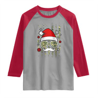 Funny Christmas Veteran Raglan Shirt Santa Hat Camo American Flag - Wonder Print Shop