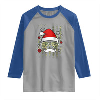 Funny Christmas Veteran Raglan Shirt Santa Hat Camo American Flag - Wonder Print Shop