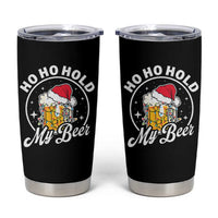 Funny Christmas Beers Tumbler Cup Ho Ho Hold My Beer Vintage Mug Santa Hat - Wonder Print Shop