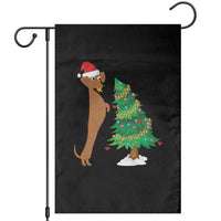 Funny Christmas Wiener Dog Garden Flag Decorations Xmas Tree - Wonder Print Shop
