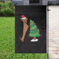 Funny Christmas Wiener Dog Garden Flag Decorations Xmas Tree - Wonder Print Shop