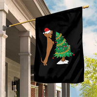 Funny Christmas Wiener Dog Garden Flag Decorations Xmas Tree - Wonder Print Shop