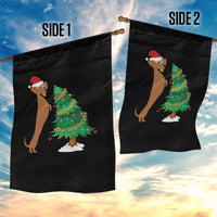 Funny Christmas Wiener Dog Garden Flag Decorations Xmas Tree - Wonder Print Shop
