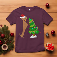 Funny Christmas Wiener Dog T Shirt Decorations Xmas Tree - Wonder Print Shop