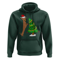 Funny Christmas Wiener Dog Hoodie Decorations Xmas Tree