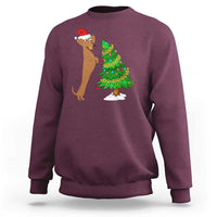 Funny Christmas Wiener Dog Sweatshirt Decorations Xmas Tree - Wonder Print Shop