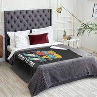 Funny Skiing Food Lover Throw Blanket How To Ski Pizza French Fries Skier - Wonder Print Shop