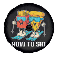 Funny Skiing Food Lover Spare Tire Cover How To Ski Pizza French Fries Skier - Wonder Print Shop