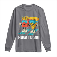 Funny Skiing Food Lover Long Sleeve Shirt How To Ski Pizza French Fries Skier - Wonder Print Shop