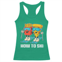 Funny Skiing Food Lover Racerback Tank Top How To Ski Pizza French Fries Skier - Wonder Print Shop