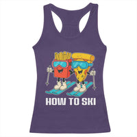 Funny Skiing Food Lover Racerback Tank Top How To Ski Pizza French Fries Skier - Wonder Print Shop