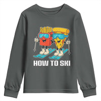 Funny Skiing Food Lover Youth Sweatshirt How To Ski Pizza French Fries Skier - Wonder Print Shop