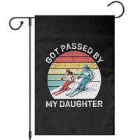 Funny Skiing Dad Garden Flag Got Passed By My Daughter Retro Vintage - Wonder Print Shop
