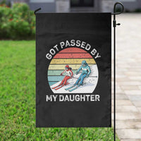 Funny Skiing Dad Garden Flag Got Passed By My Daughter Retro Vintage - Wonder Print Shop