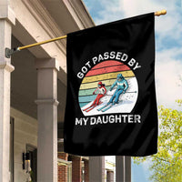 Funny Skiing Dad Garden Flag Got Passed By My Daughter Retro Vintage - Wonder Print Shop