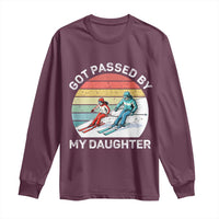 Funny Skiing Dad Long Sleeve Shirt Got Passed By My Daughter Retro Vintage - Wonder Print Shop