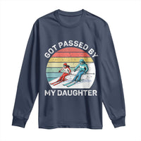 Funny Skiing Dad Long Sleeve Shirt Got Passed By My Daughter Retro Vintage - Wonder Print Shop