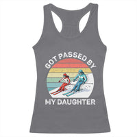 Funny Skiing Dad Racerback Tank Top Got Passed By My Daughter Retro Vintage - Wonder Print Shop