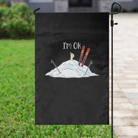 Funny Skiing Snowboarding Garden Flag I Am Okay Ski Crash Winter Sport - Wonder Print Shop