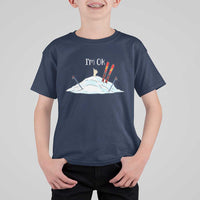 Funny Skiing Snowboarding T Shirt For Kid I Am Okay Ski Crash Winter Sport - Wonder Print Shop