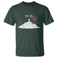 Funny Skiing Snowboarding T Shirt I Am Okay Ski Crash Winter Sport - Wonder Print Shop