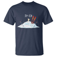 Funny Skiing Snowboarding T Shirt I Am Okay Ski Crash Winter Sport - Wonder Print Shop