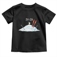 Funny Skiing Snowboarding Toddler T Shirt I Am Okay Ski Crash Winter Sport - Wonder Print Shop