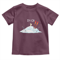 Funny Skiing Snowboarding Toddler T Shirt I Am Okay Ski Crash Winter Sport - Wonder Print Shop