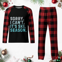 Funny Sorry I Cant It Is Ski Season Plaid Pajama Set Winter Sports Ski Athlete - Wonder Print Shop
