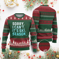 Funny Sorry I Cant It Is Ski Season Ugly Christmas Sweater Winter Sports Ski Athlete - Wonder Print Shop