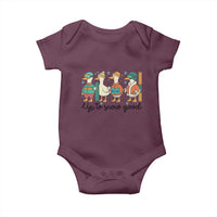 Funny Ski Snowboard Goose Baby Onesie Up To Snow Good Winter Sport - Wonder Print Shop