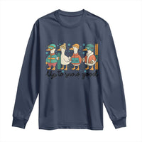 Funny Ski Snowboard Goose Long Sleeve Shirt Up To Snow Good Winter Sport - Wonder Print Shop