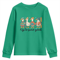 Funny Ski Snowboard Goose Youth Sweatshirt Up To Snow Good Winter Sport - Wonder Print Shop