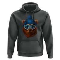 Grizzly Bear Snowboard Goggles Skiing Snow Winter Sport Hoodie - Wonder Print Shop