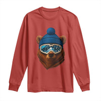 Grizzly Bear Snowboard Goggles Skiing Snow Winter Sport Long Sleeve Shirt - Wonder Print Shop