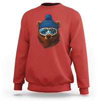 Grizzly Bear Snowboard Goggles Skiing Snow Winter Sport Sweatshirt - Wonder Print Shop