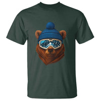 Grizzly Bear Snowboard Goggles Skiing Snow Winter Sport T Shirt - Wonder Print Shop