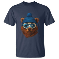 Grizzly Bear Snowboard Goggles Skiing Snow Winter Sport T Shirt - Wonder Print Shop
