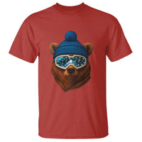 Grizzly Bear Snowboard Goggles Skiing Snow Winter Sport T Shirt - Wonder Print Shop