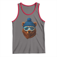 Grizzly Bear Snowboard Goggles Skiing Snow Winter Sport Tank Top - Wonder Print Shop