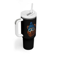 Grizzly Bear Snowboard Goggles Skiing Snow Winter Sport Tumbler With Handle - Wonder Print Shop