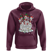 Funny Scared Cartoon Christmas Bowling Pins Hoodie - Wonder Print Shop